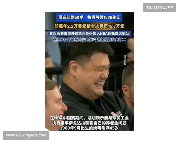姚明满45岁正式领取NBA养老金 每年2.2万美元50岁可增至3.3万 姚明满45岁正式领取NBA养老金 每年2.2万美元50岁可增至3.3万